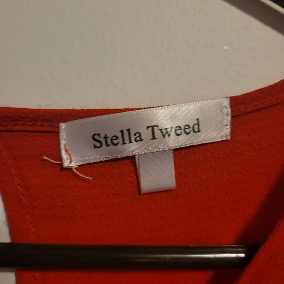 Stella Tweed Red Chiffon Tie Front Blouse - Picture 8 of 10